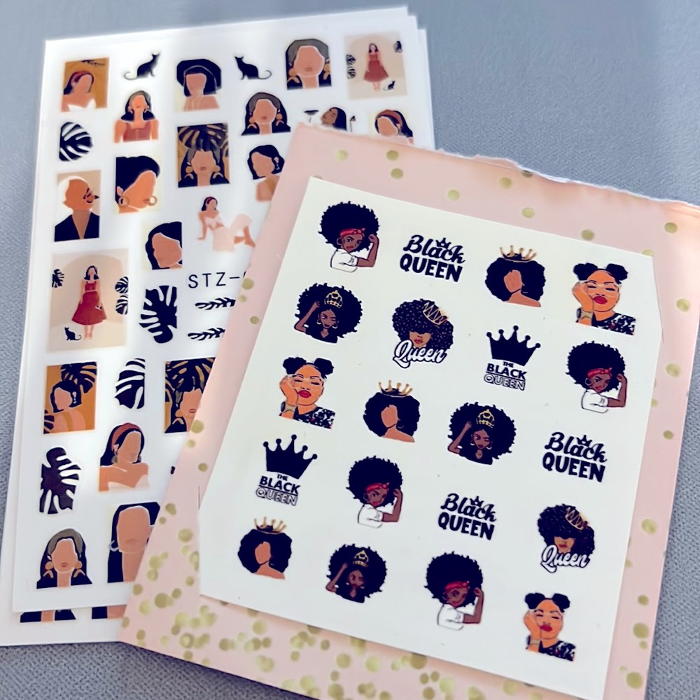 Set of Ethnic nail designs decals stickers 1 each